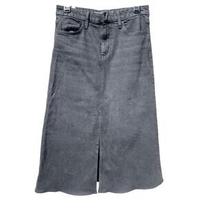 Frank & Eileen Donnybrook Denim Maxi Skirt Washed Black Size 26 ALTERED LENGTH
